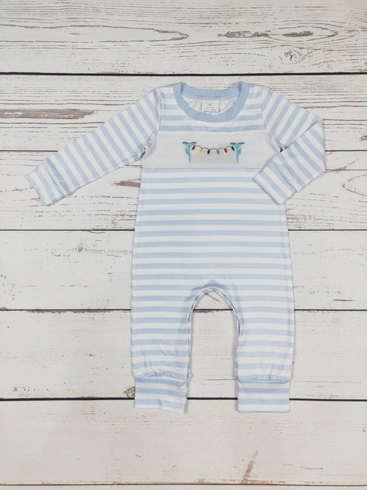 Christmas Light Appliqué Boy Romper