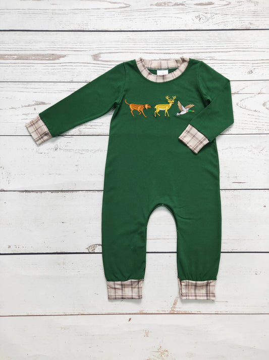 Boy Appliqué Hunter Romper