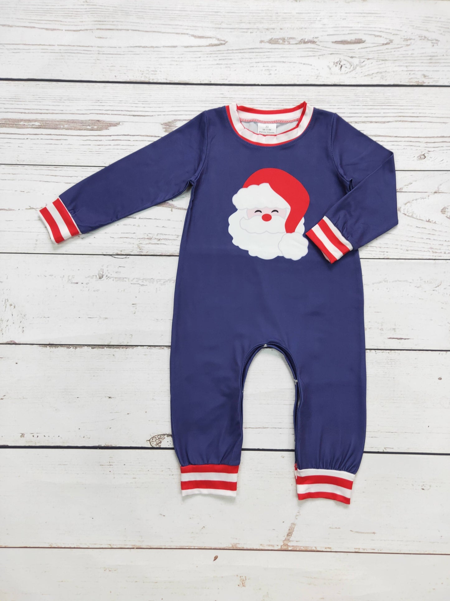 Baby Santa Print Christmas Romper